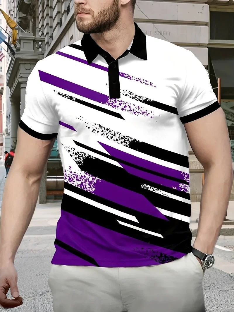 Aaron - Polo élégant avec imprimé pour hommes - Image 3
