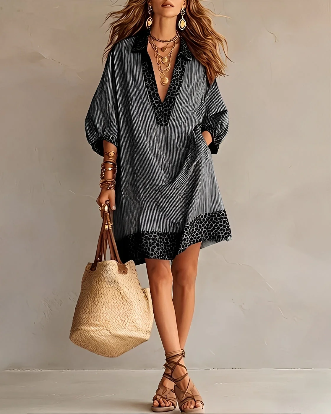Abbie - Robe à Panneaux Amples Élégante - Image 3