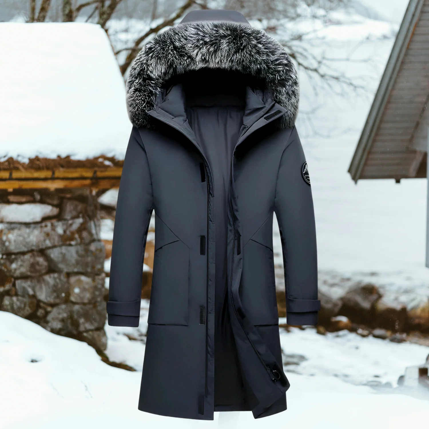 Aik - Veste d'hiver avec capuche et col en fausse fourrure - Image 4