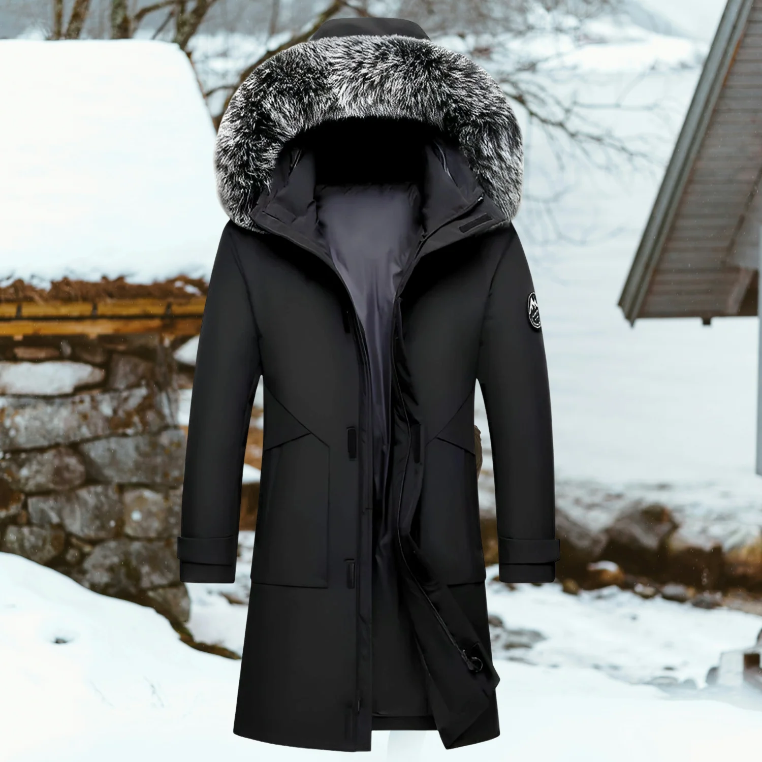 Aik - Veste d'hiver avec capuche et col en fausse fourrure - Image 5