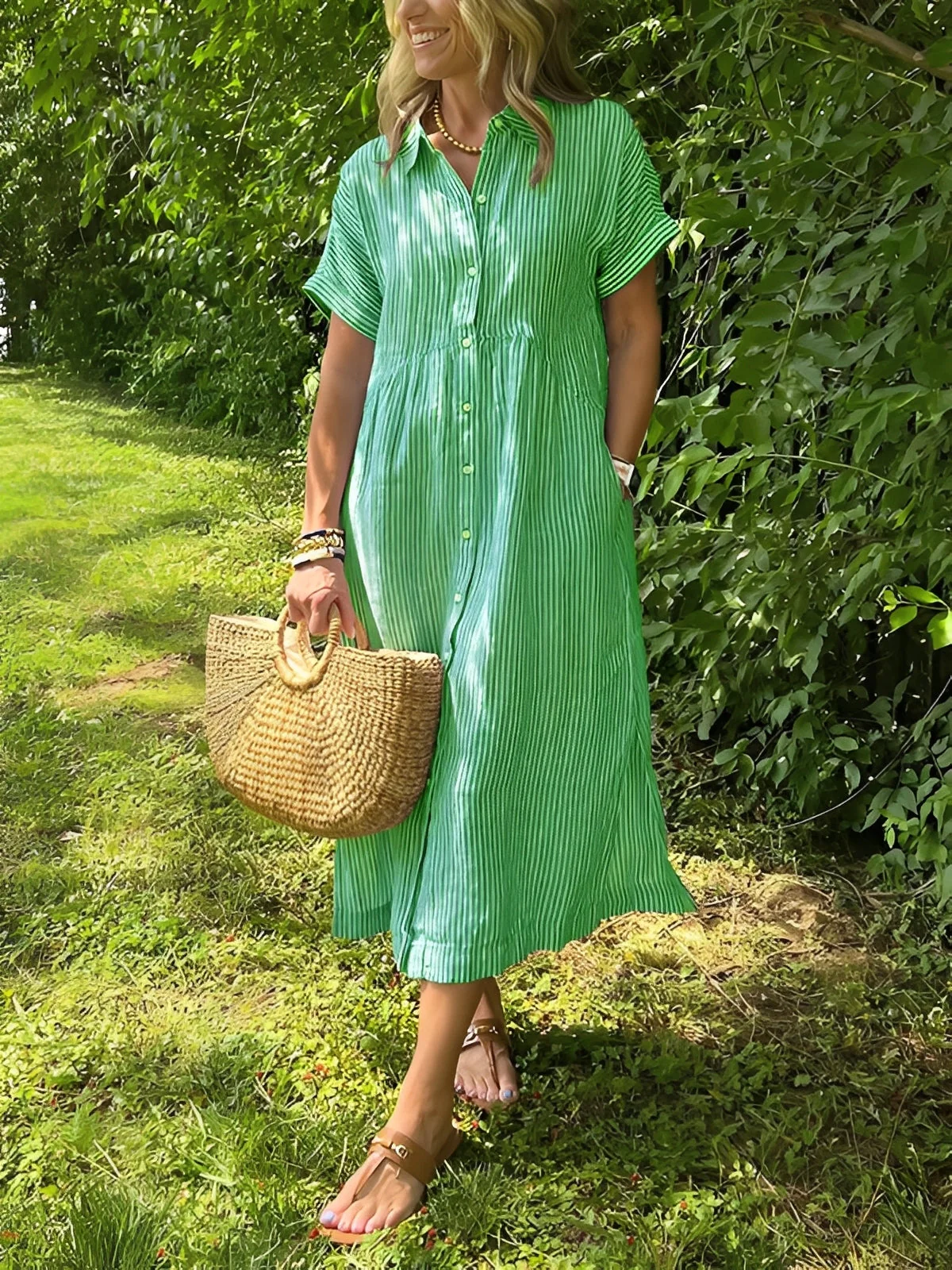 Alana - Robe-chemise rayée décontractée pour femmes - Image 4