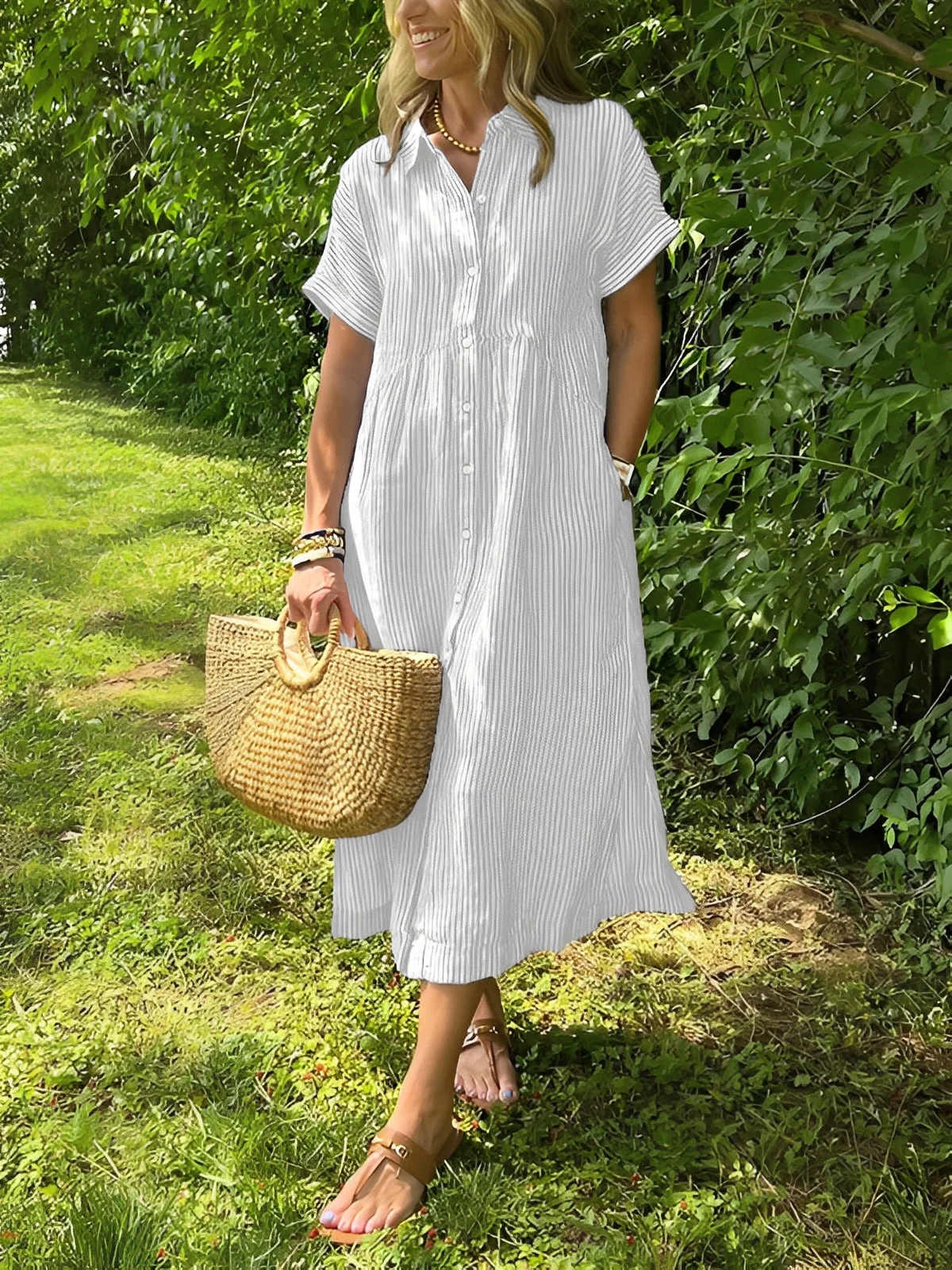 Alana - Robe-chemise rayée décontractée pour femmes - Image 5