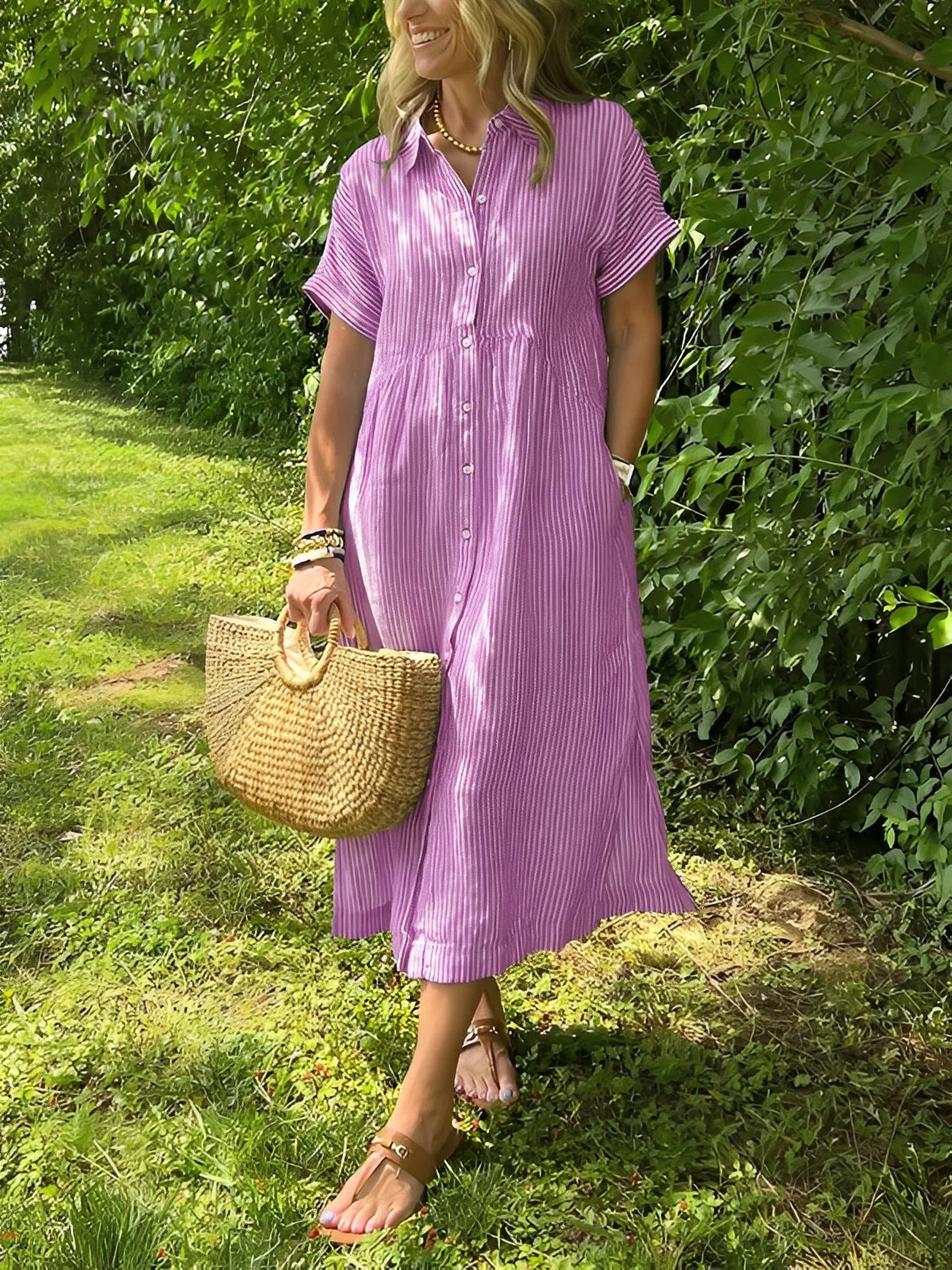 Alana - Robe-chemise rayée décontractée pour femmes - Image 7