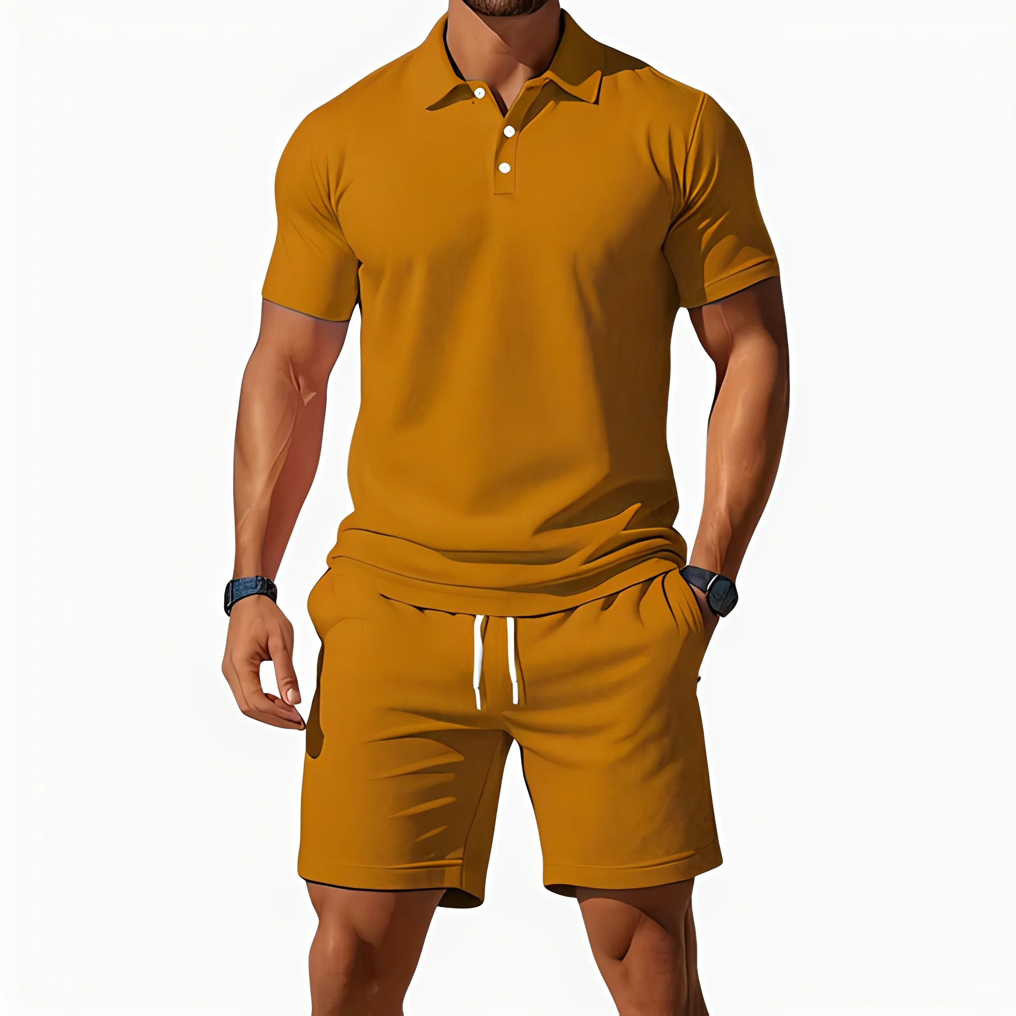 Aldrin - Ensemble polo et short homme tendance - Image 3