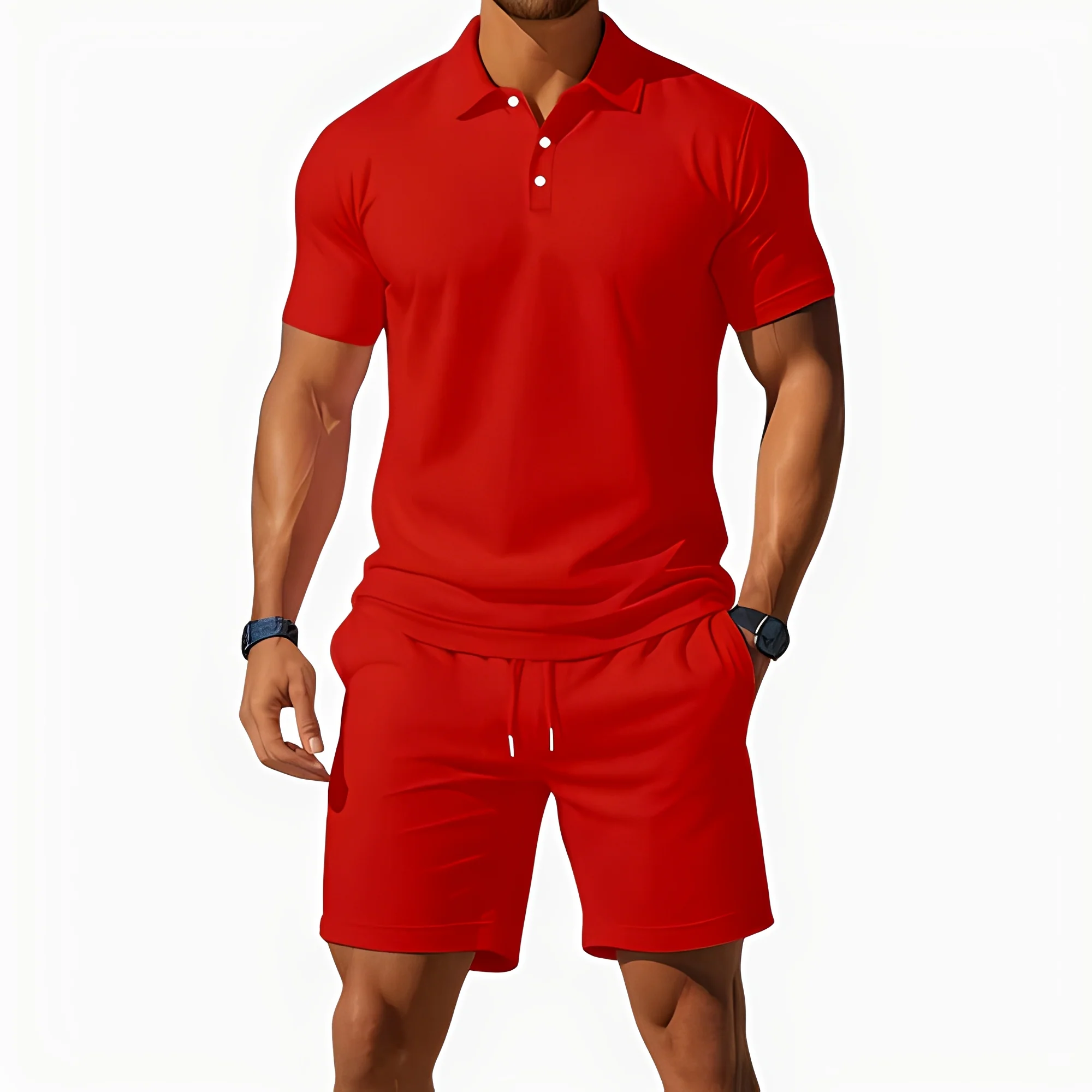 Aldrin - Ensemble polo et short homme tendance - Image 4