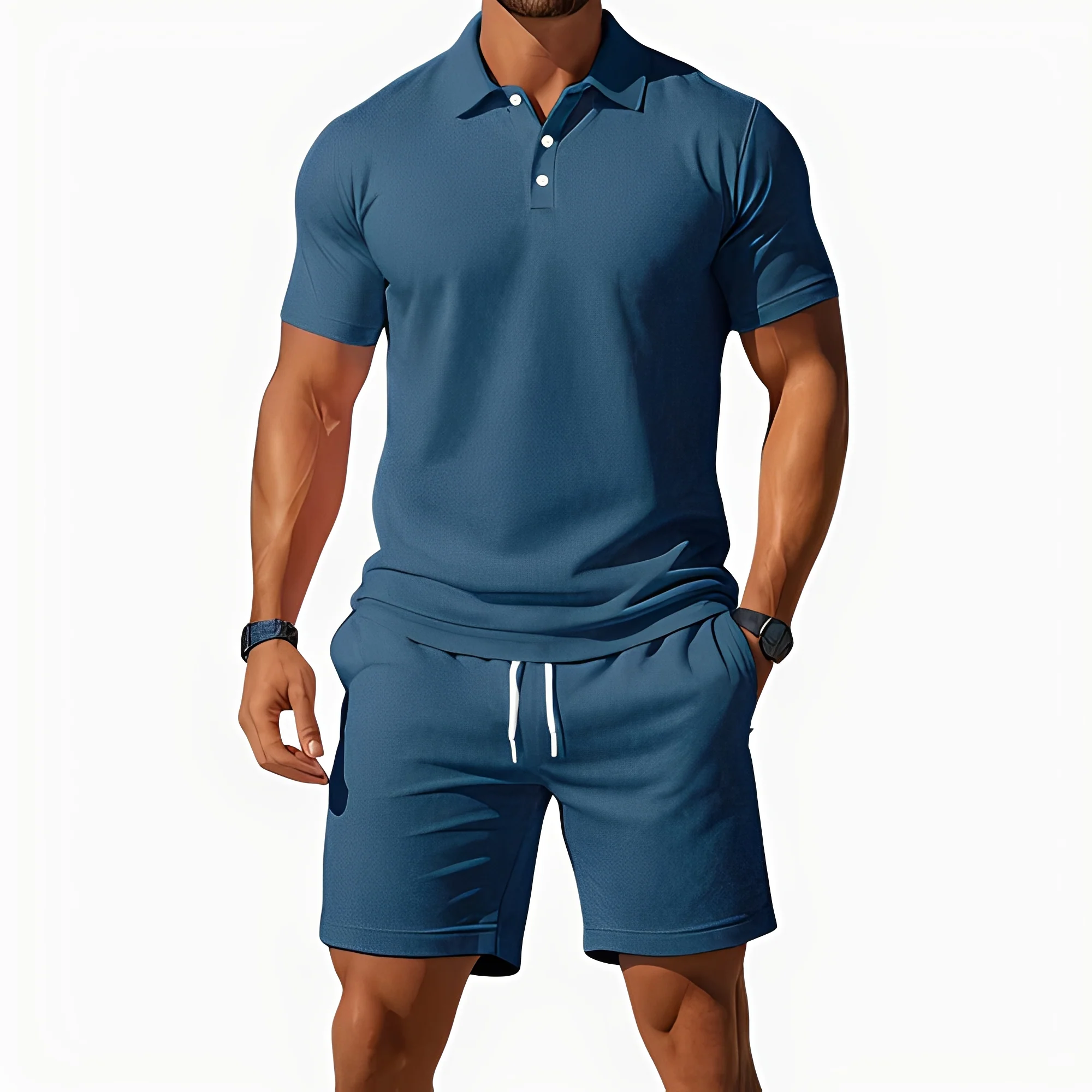 Aldrin - Ensemble polo et short homme tendance - Image 5