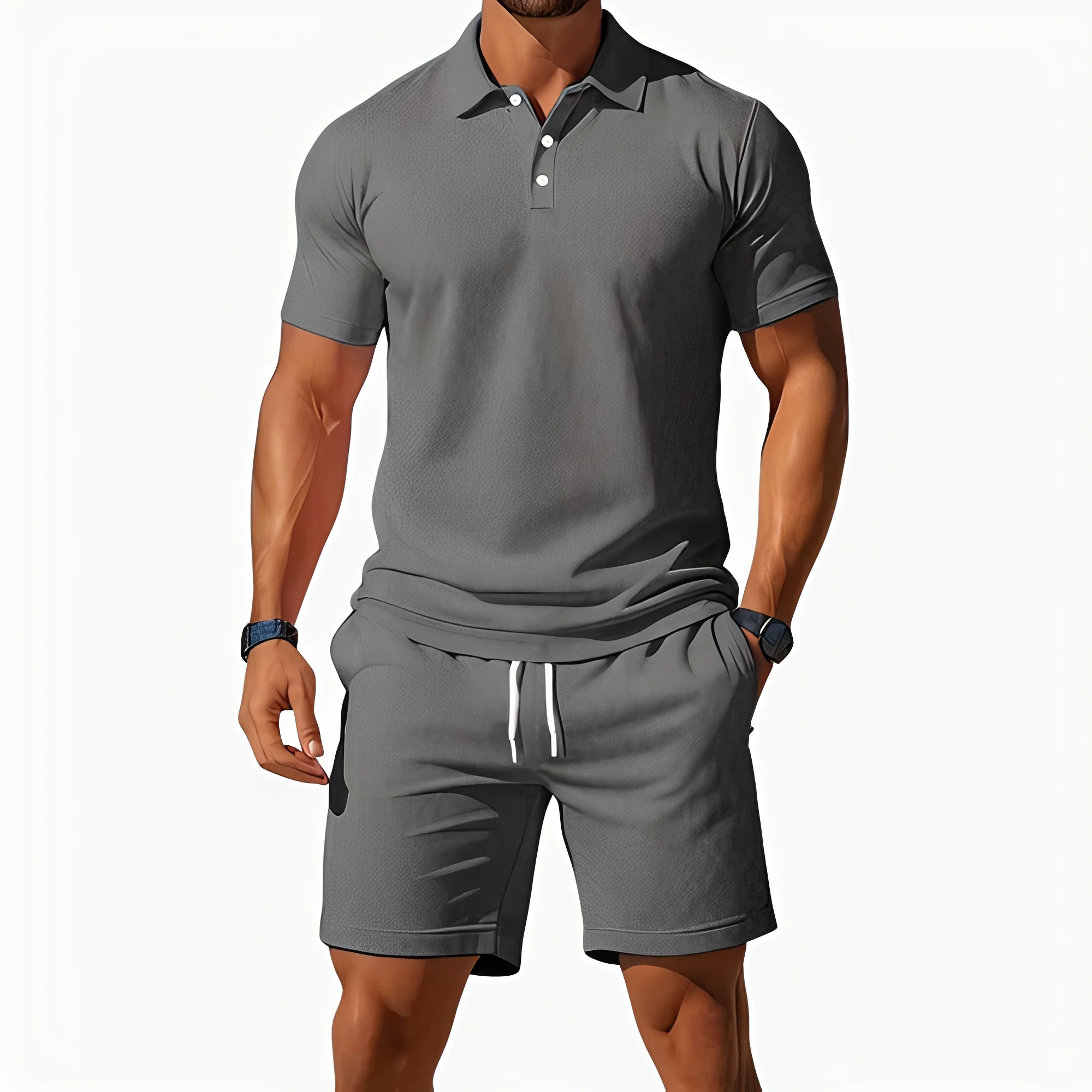 Aldrin - Ensemble polo et short homme tendance - Image 6