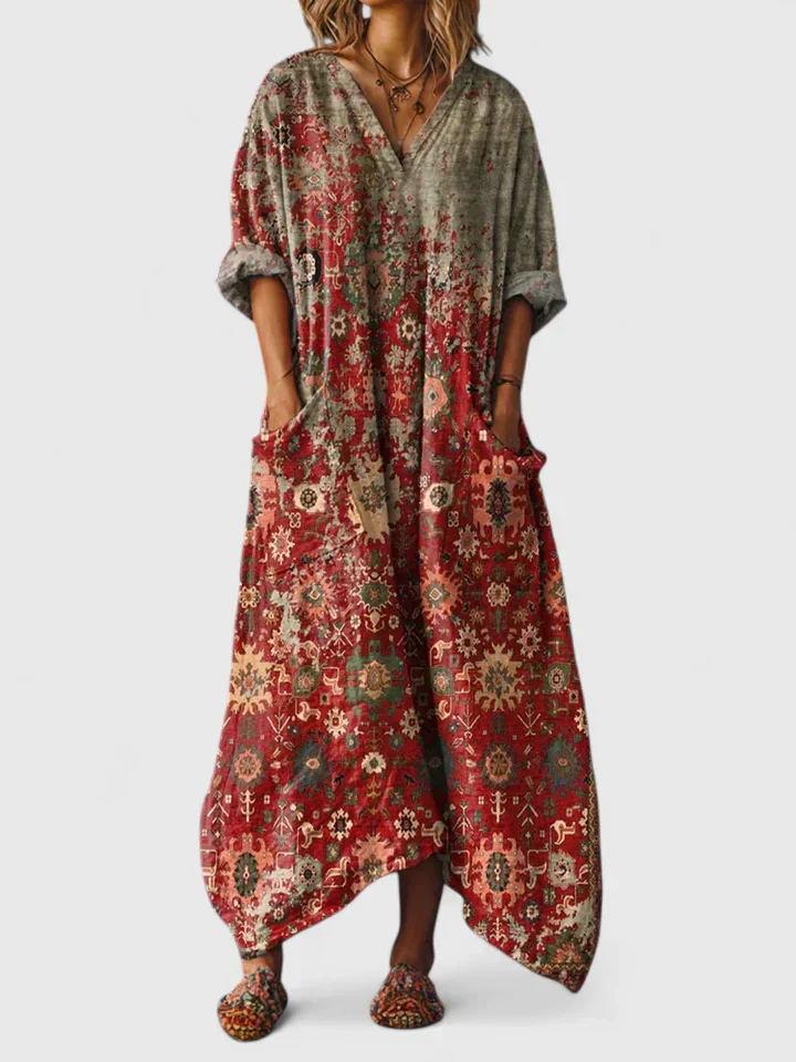 Althea – Robe Bohème Brodée à Coupe Fluide - Image 2