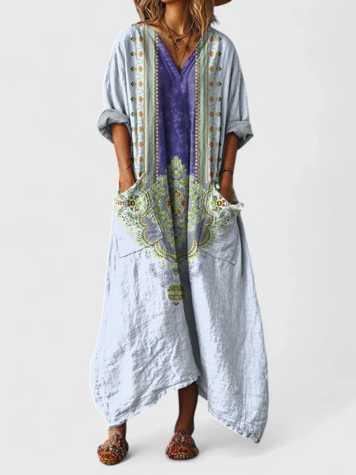 Althea – Robe Bohème Brodée à Coupe Fluide - Image 3