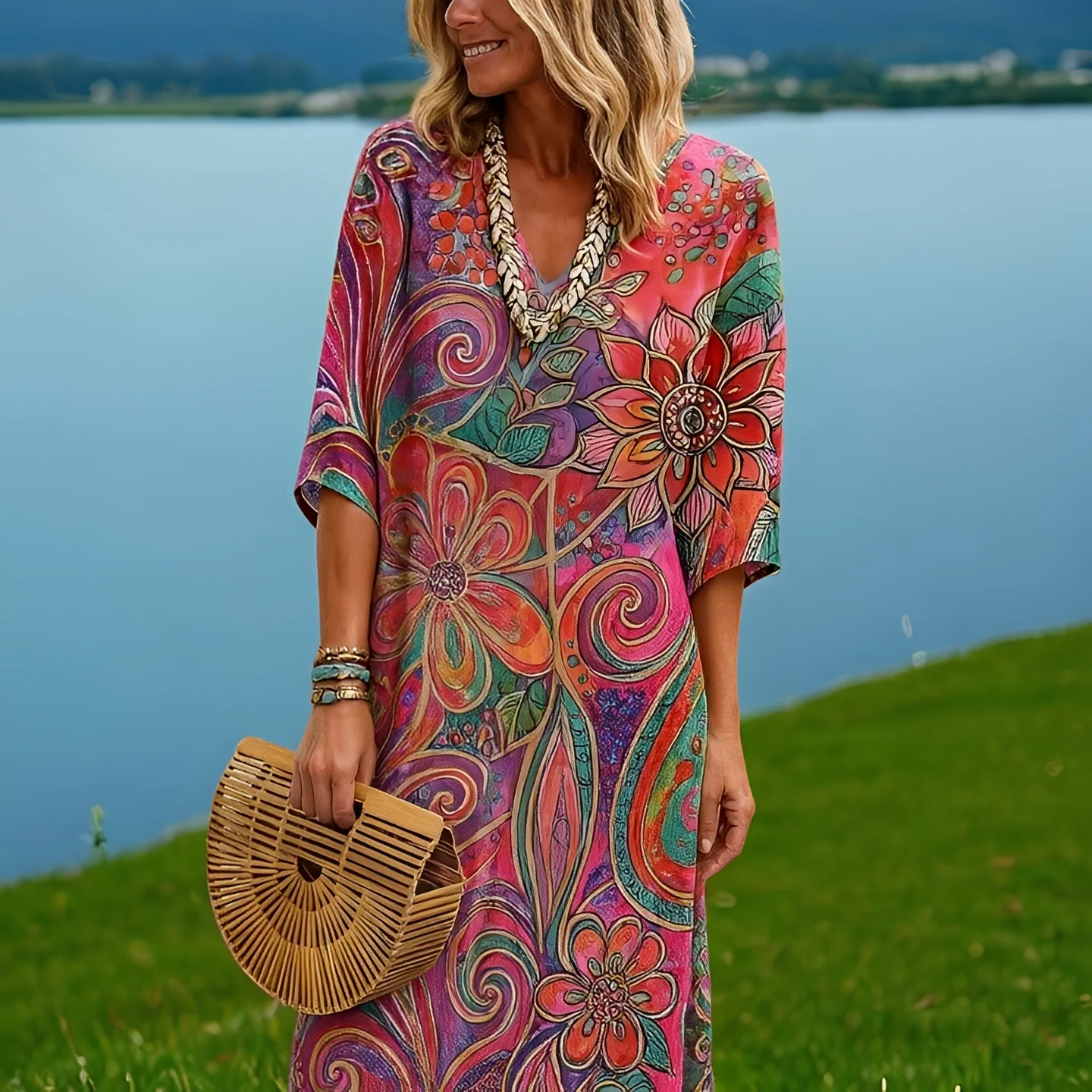 Amara - Robe à Imprimés Floraux Colorés - Image 3