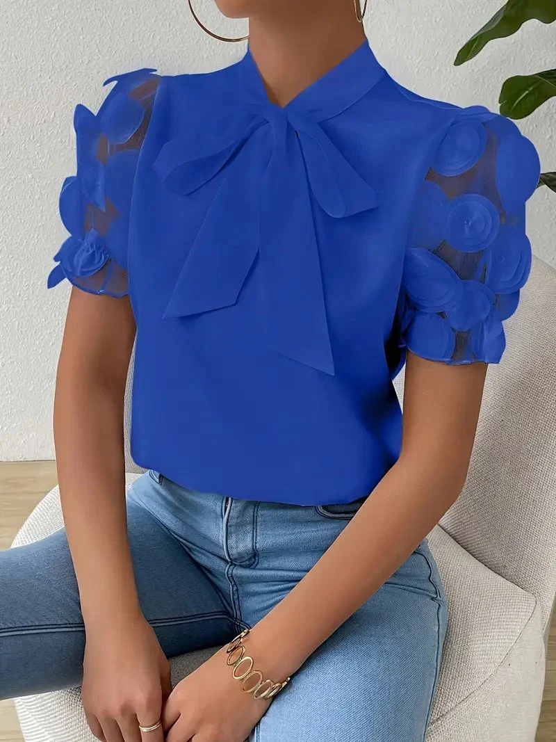 Angela - Blouse élégante avec nœud pour femmes - Image 2