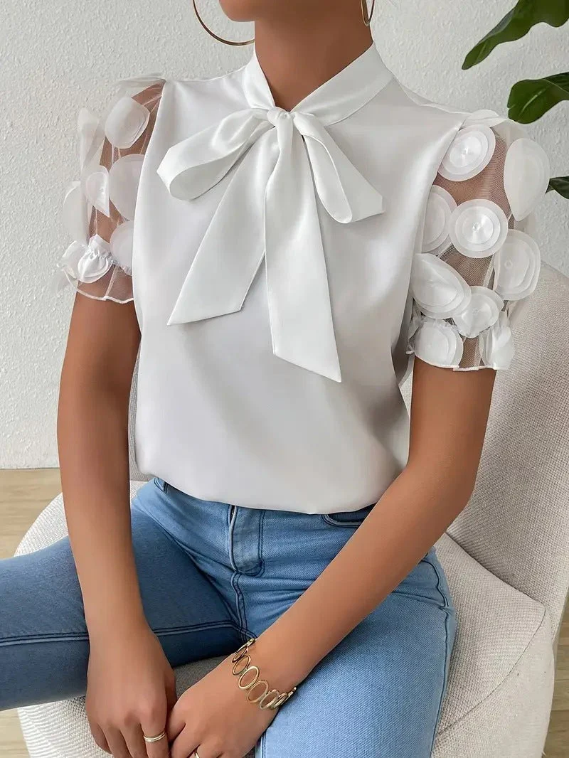 Angela - Blouse élégante avec nœud pour femmes - Image 3