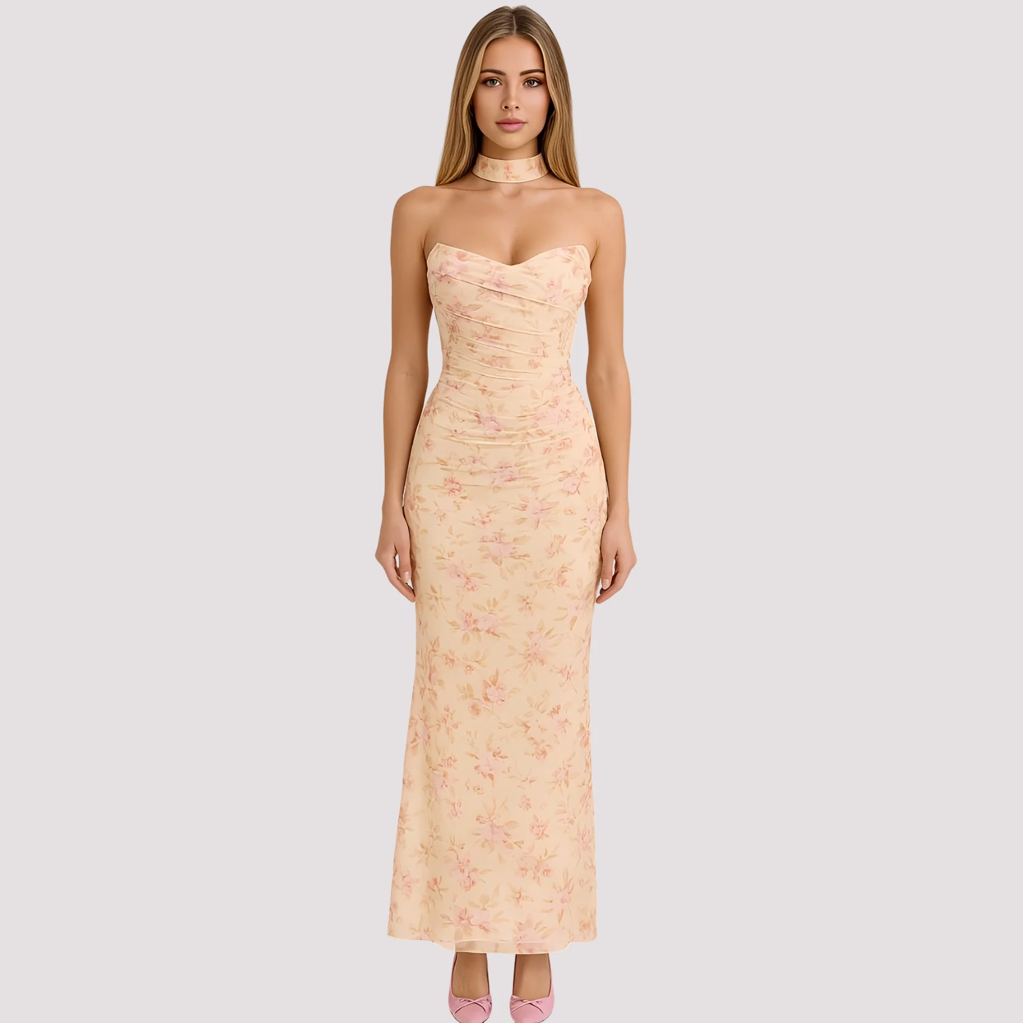 Antonia - Robe élégante près du corps avec collier - Image 3