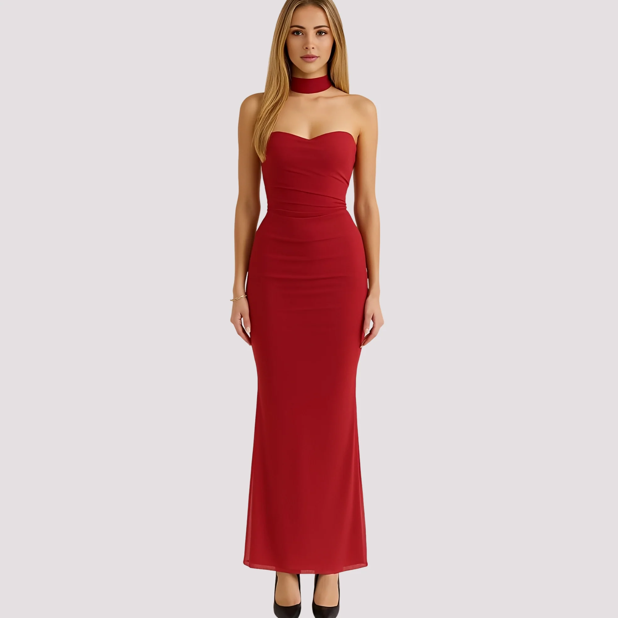 Antonia - Robe élégante près du corps avec collier - Image 5