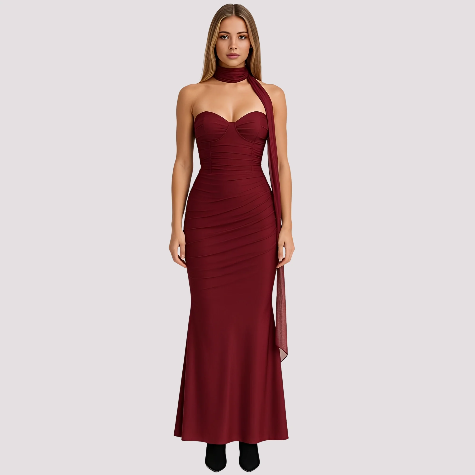 Antonia - Robe élégante près du corps avec collier - Image 6