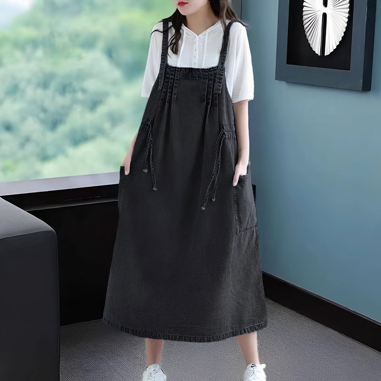 Antonia - Robe en jean élégante grande taille avec poches pour femmes - Image 2
