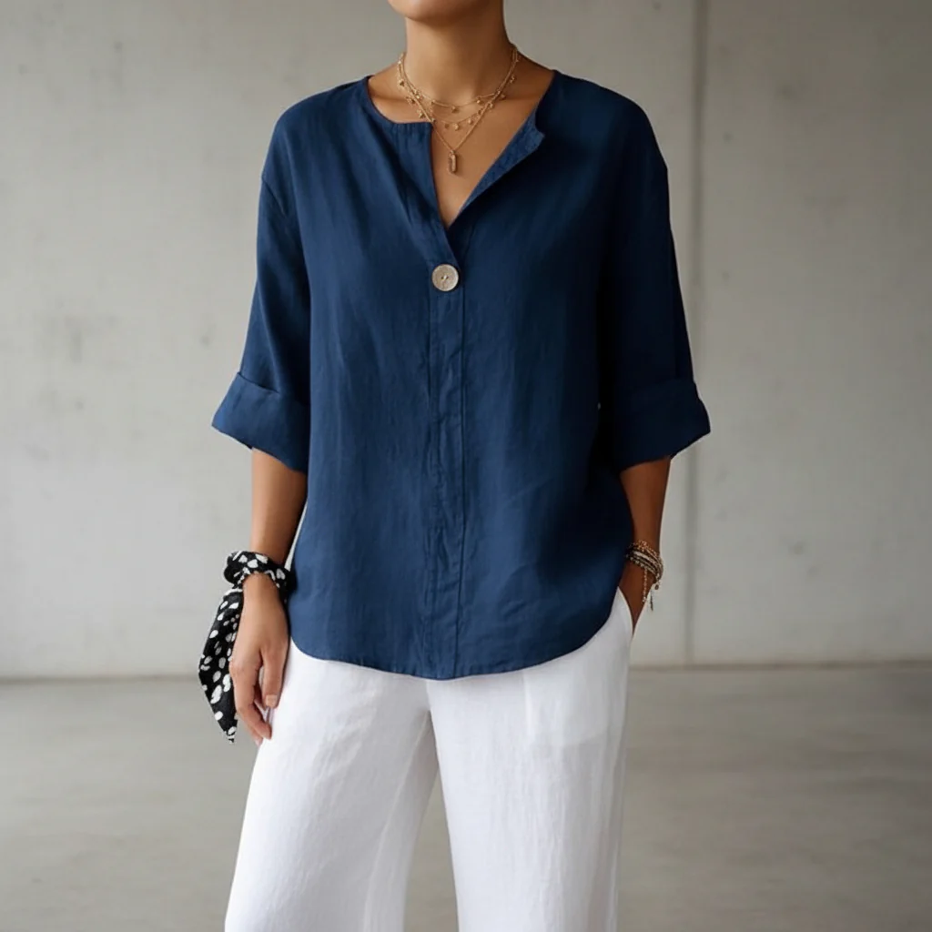 Arabella - Blouse ample pour femmes avec décolleté en V - Image 6