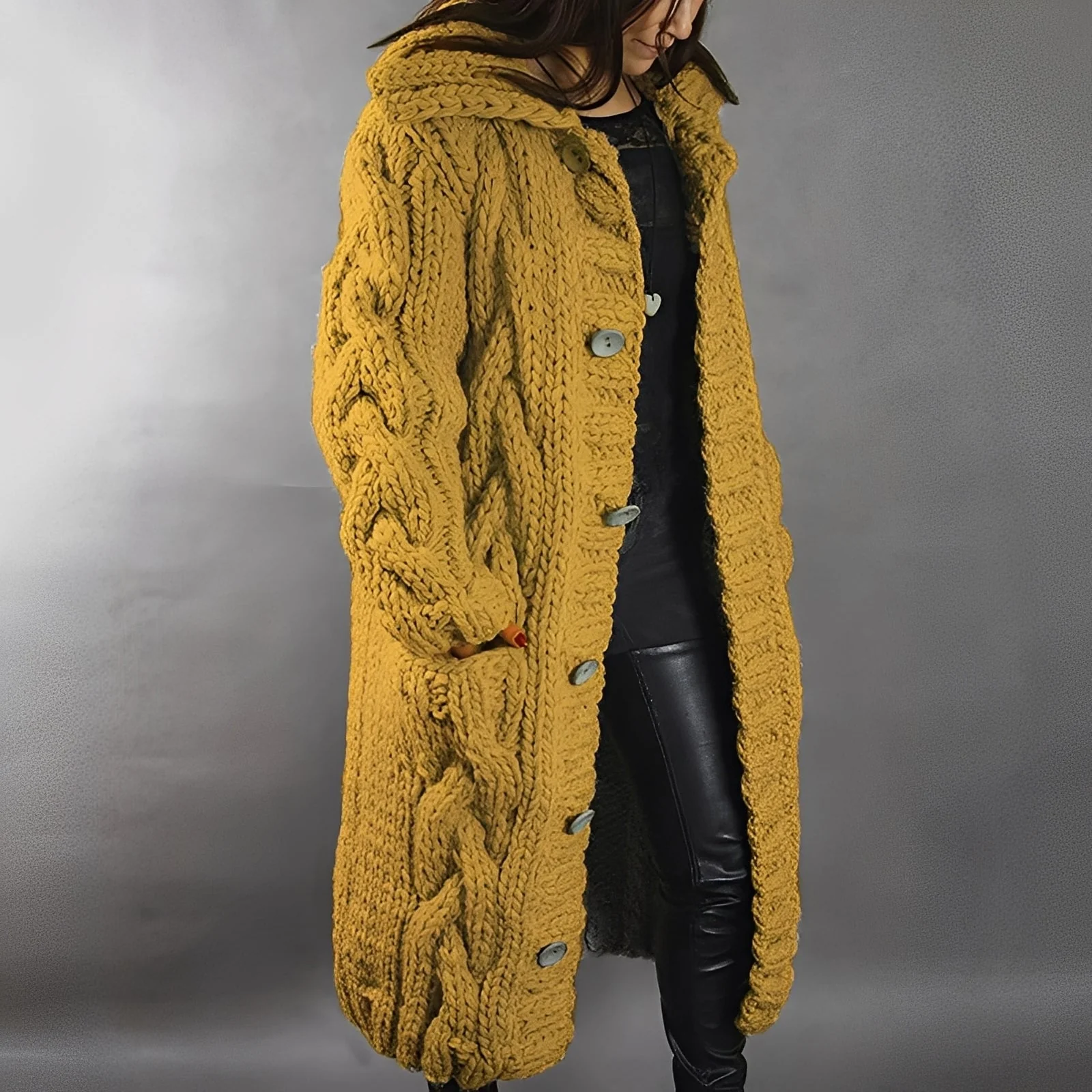 Arielle - Élégant cardigan long en laine pour femmes - Image 6