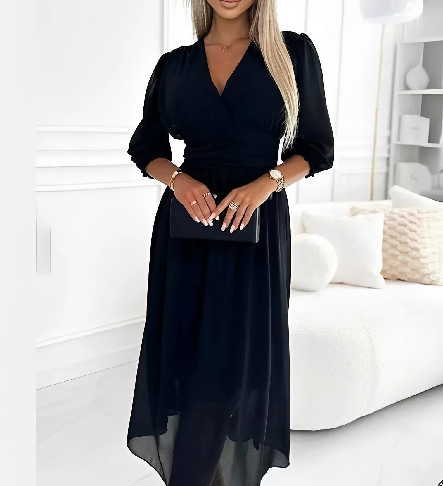 Aysha - Robe Midi à Manches Longues - Image 4