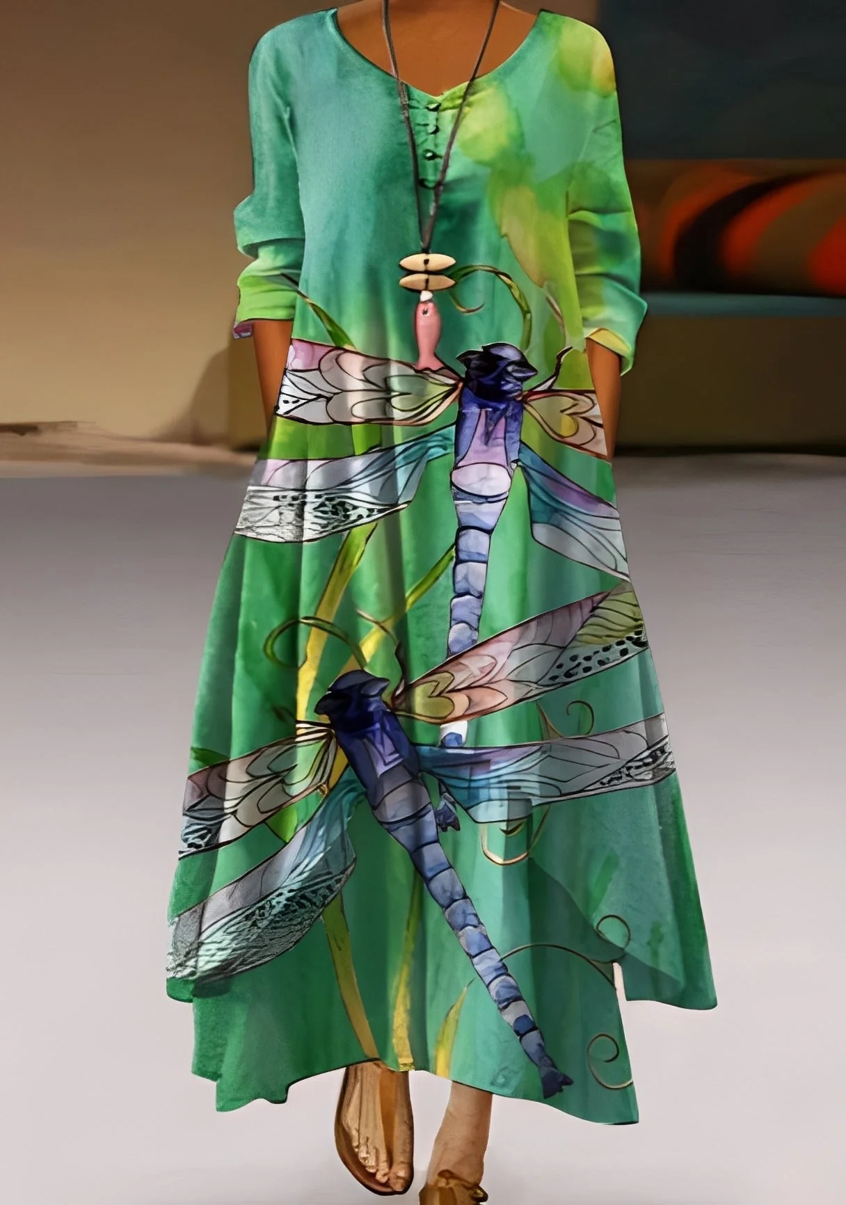 Belle - Robe élégante et ample avec imprimé pour femmes - Image 2