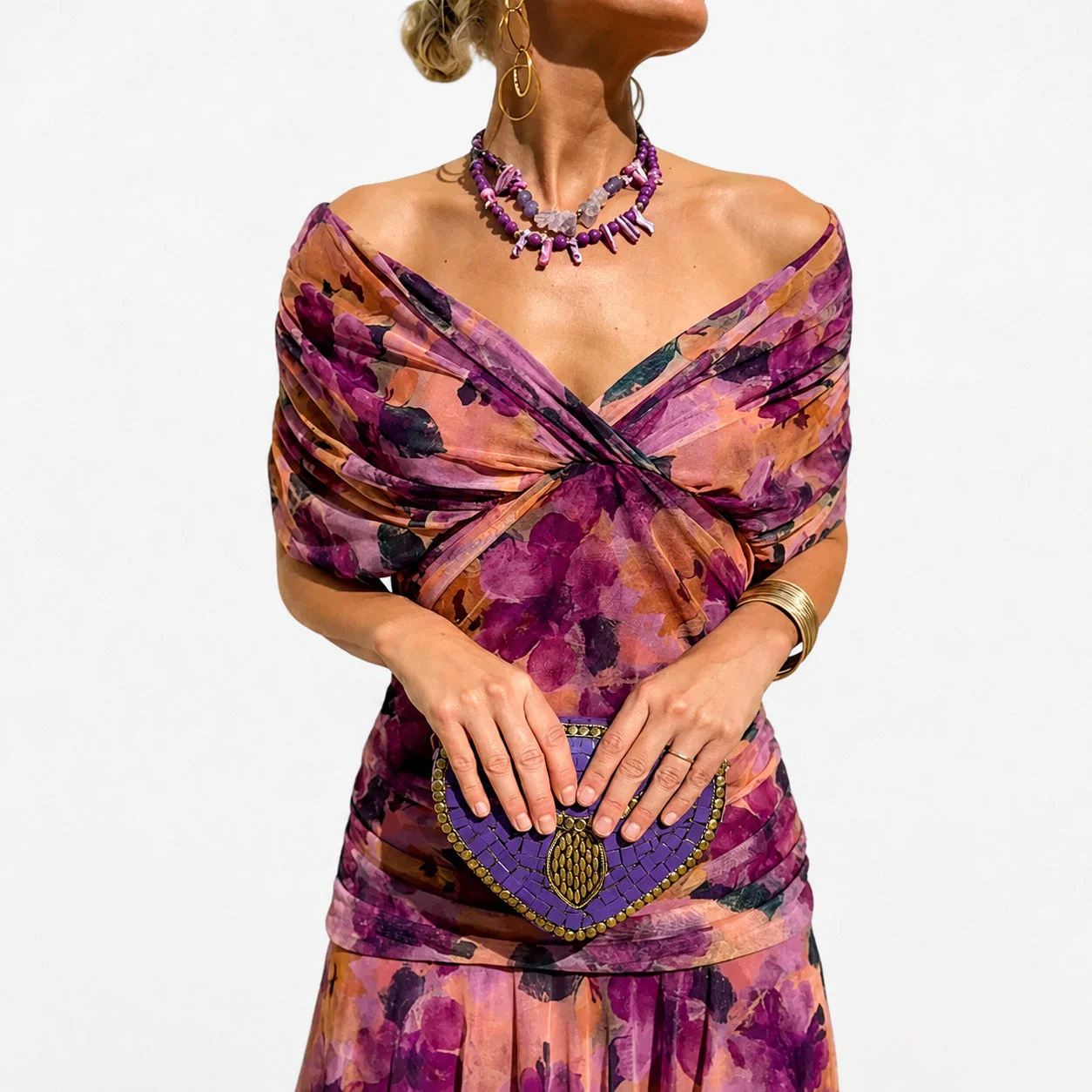 Bernice - Robe Maxi Élégante avec Détails Plissés - Image 3
