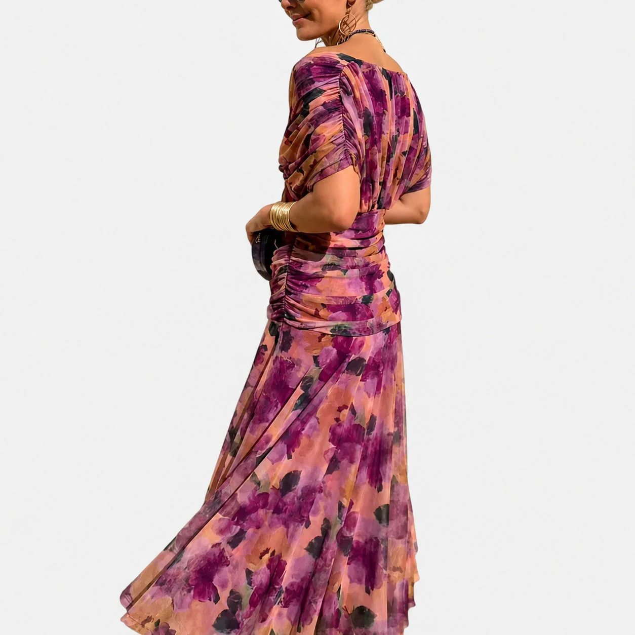 Bernice - Robe Maxi Élégante avec Détails Plissés - Image 7