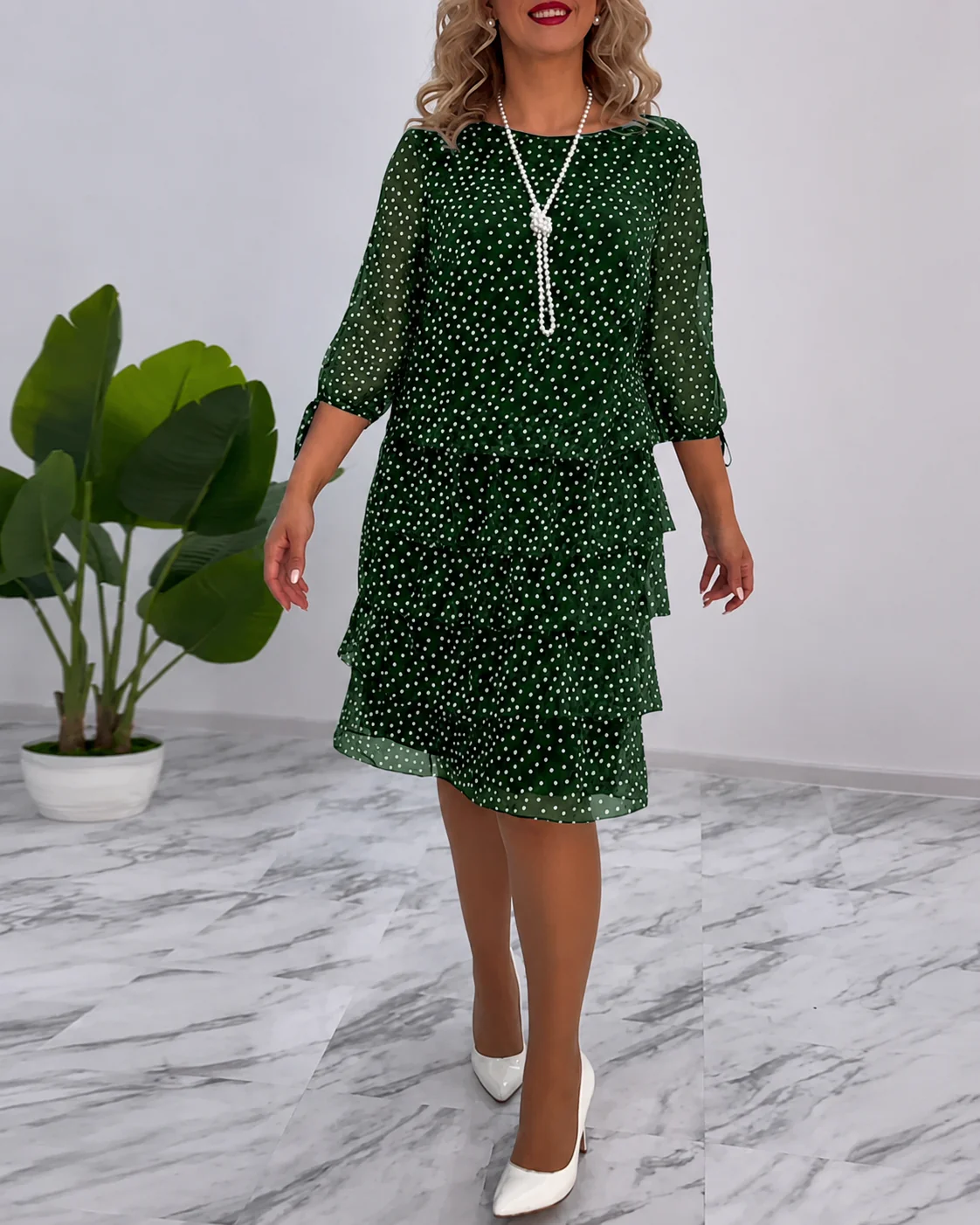 Bezia - Robe Midi Élégante à Couches - Image 2