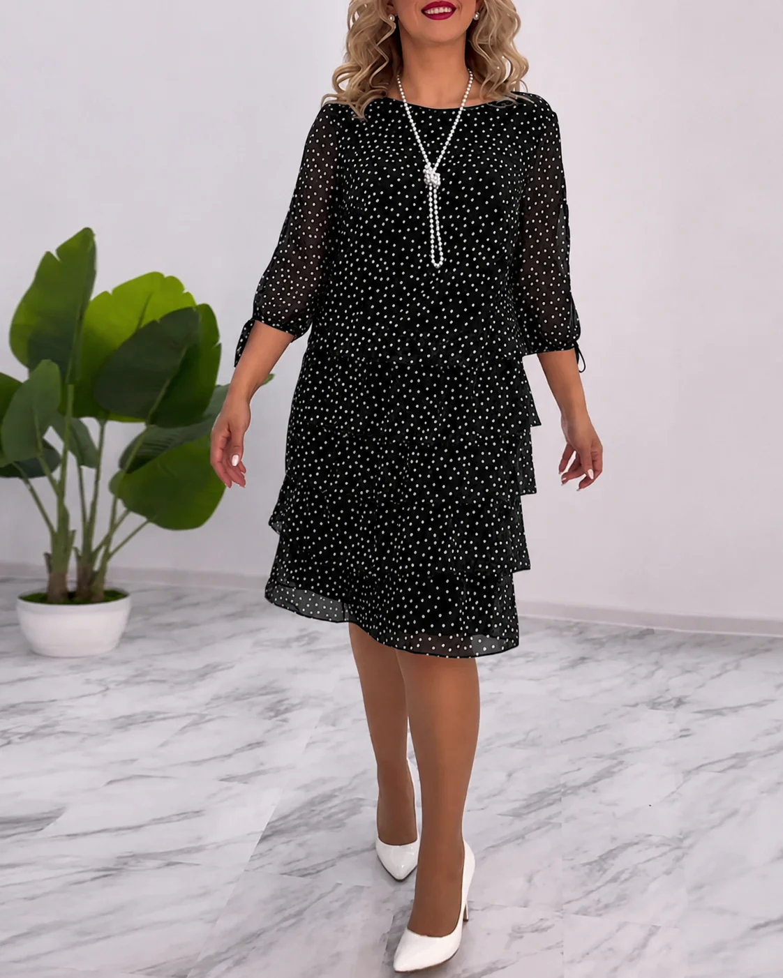 Bezia - Robe Midi Élégante à Couches - Image 3