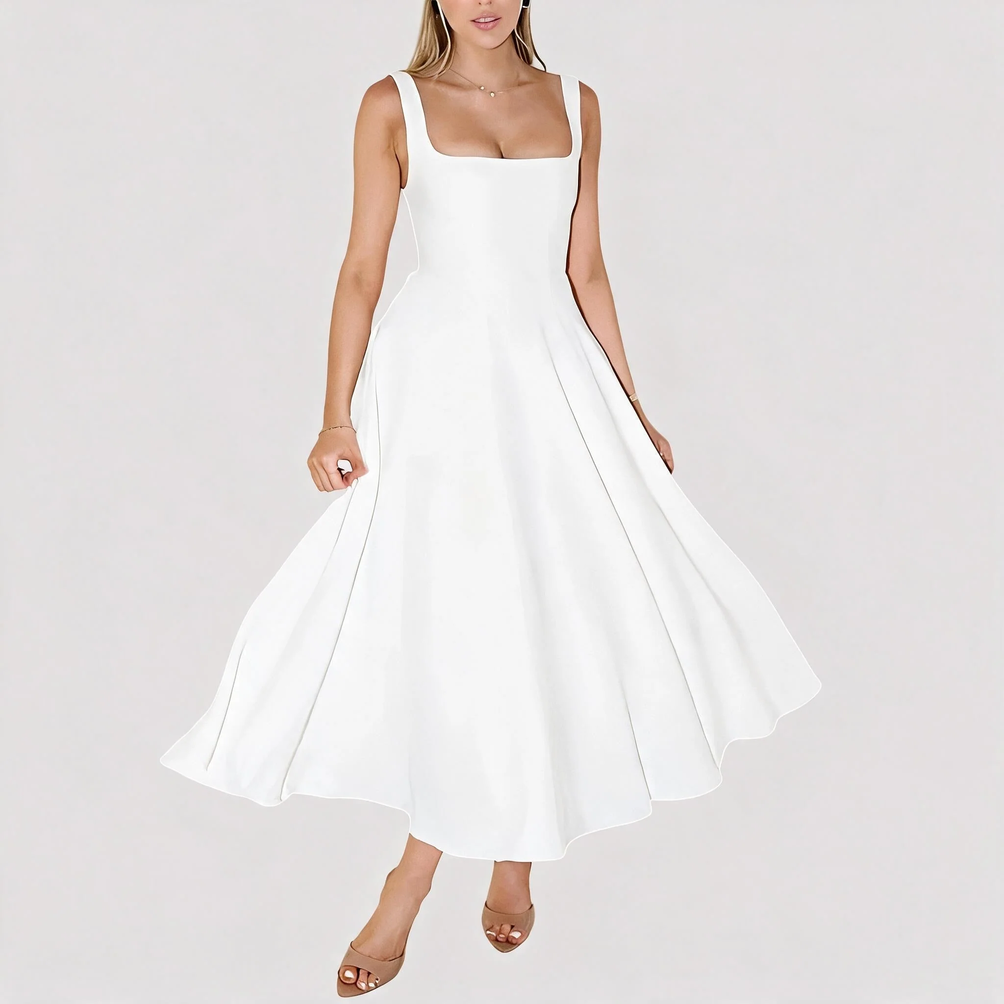 Blair - Robe Midi Élégante et Unie