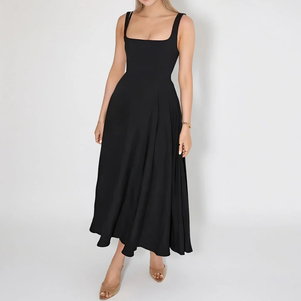 Blair - Robe Midi Élégante et Unie - Image 2