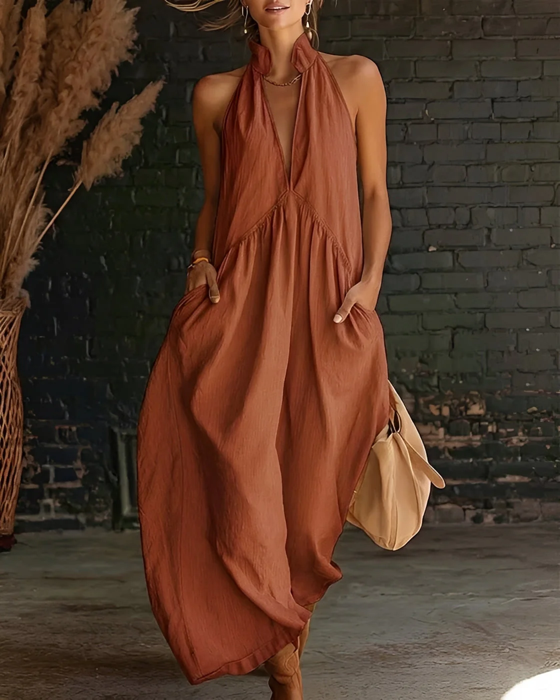 Briony - Robe Maxi Sans Manches Élégante - Image 4