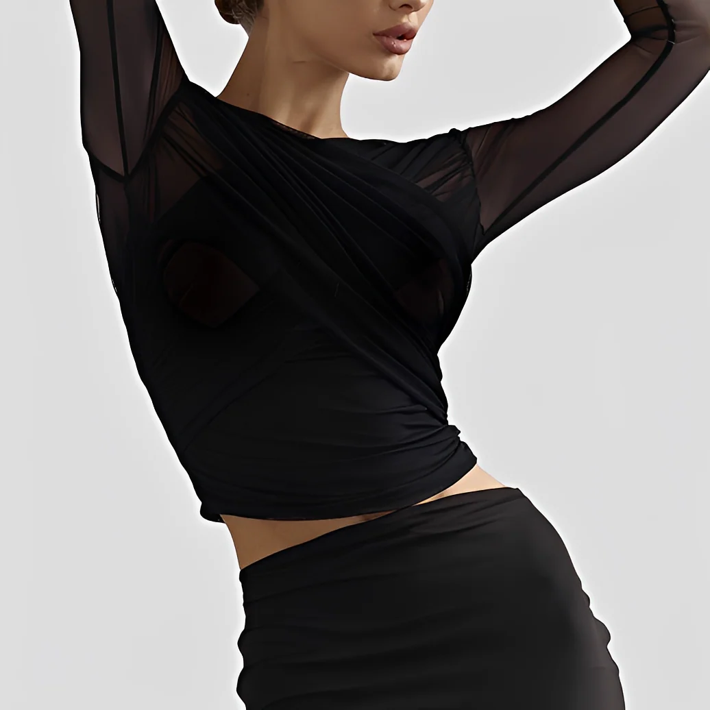 Cara - Élégante blouse avec manches longues plissées - Image 2