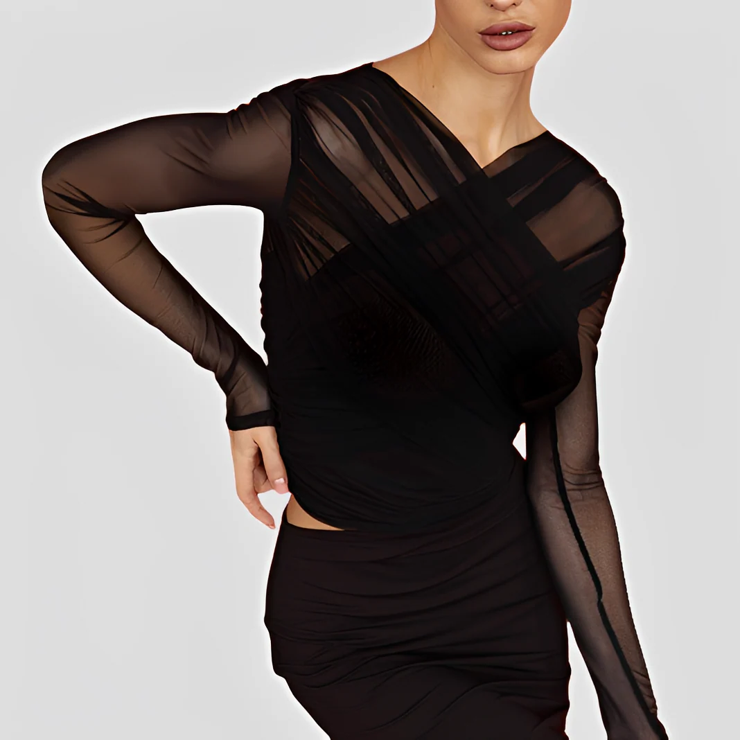 Cara - Élégante blouse avec manches longues plissées - Image 4