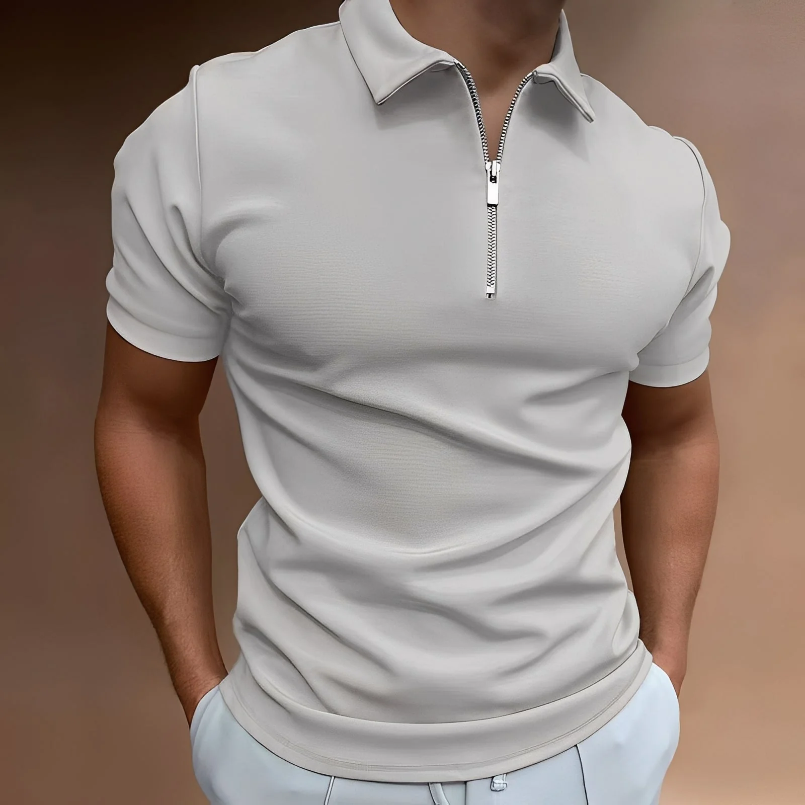 Carlos - Polo élégant avec fermeture éclair pour hommes - Image 7