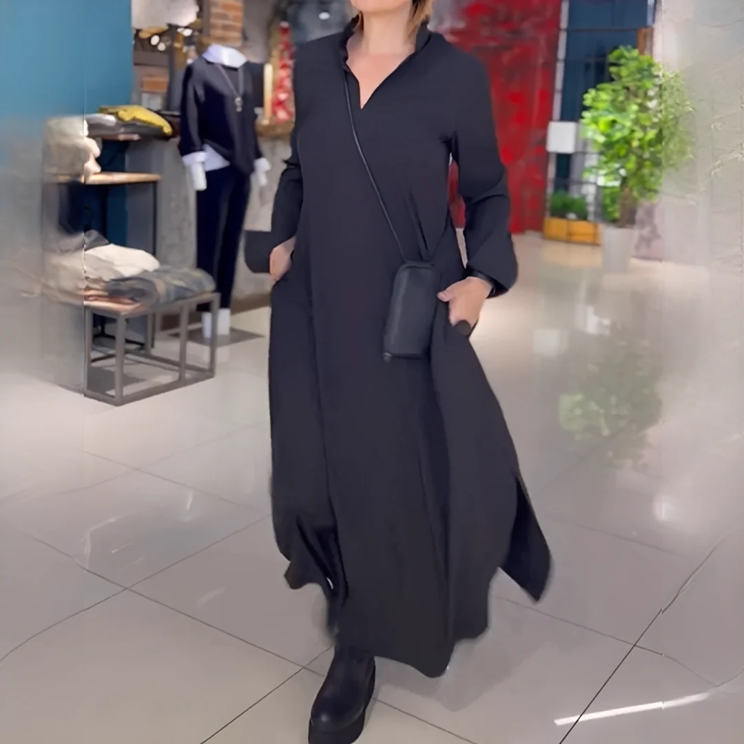 Cassie - Robe Longue Décontractée à Manches