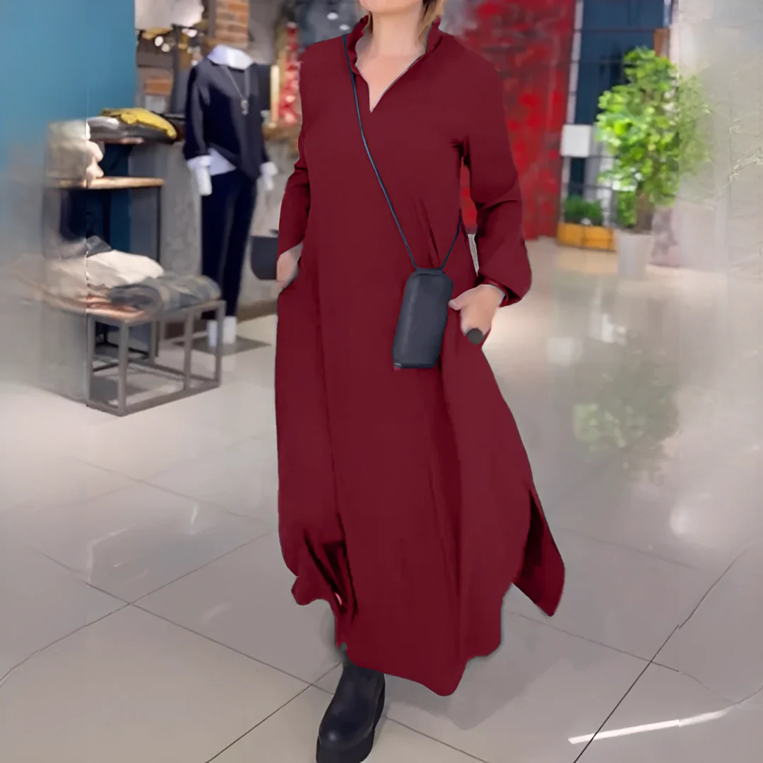 Cassie - Robe Longue Décontractée à Manches - Image 3
