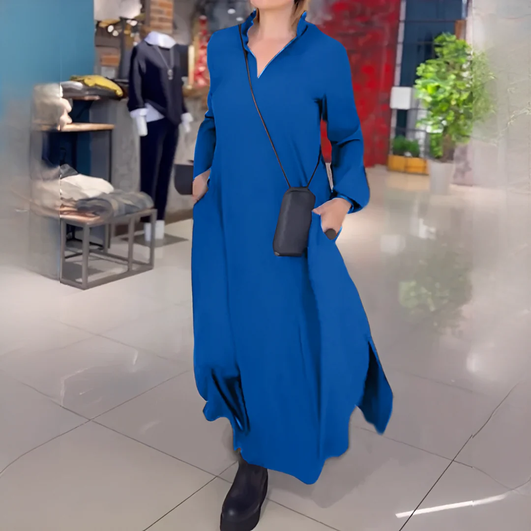 Cassie - Robe Longue Décontractée à Manches - Image 4