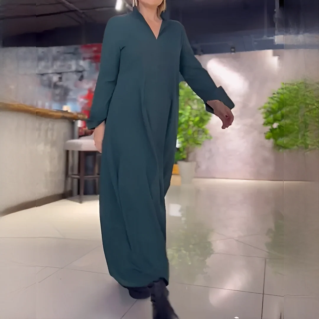 Cassie - Robe Longue Décontractée à Manches - Image 5