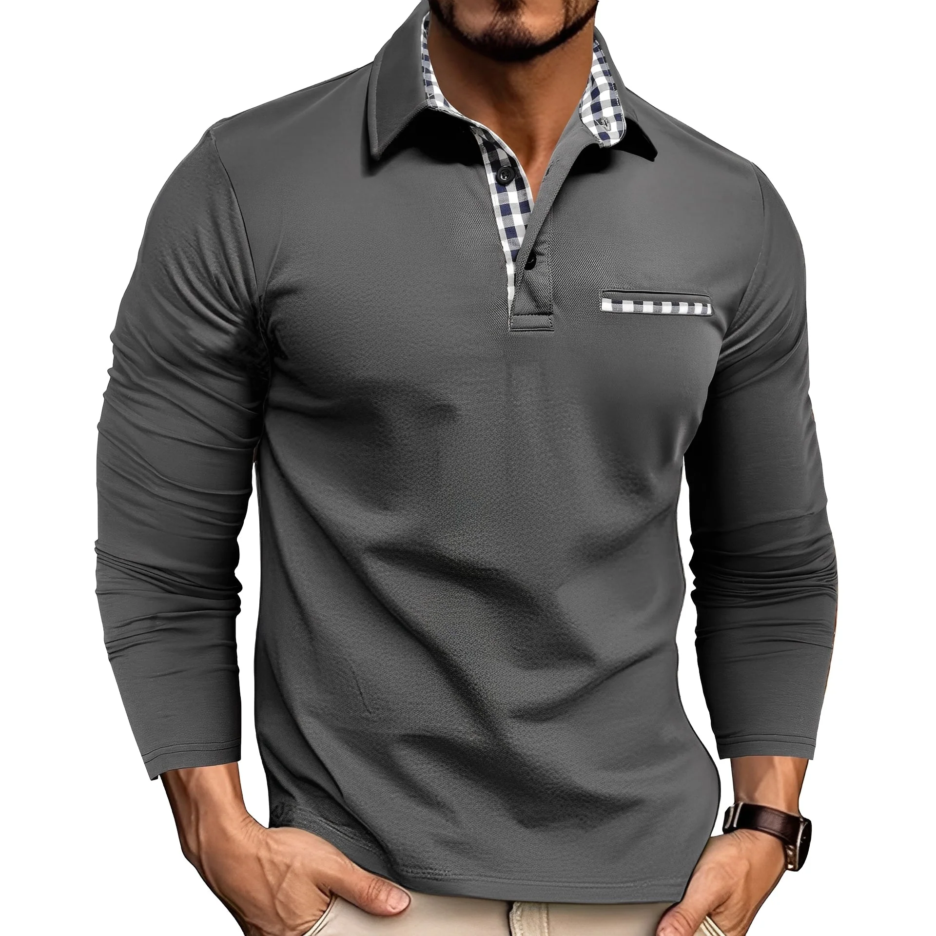 Cédrick - Polo chaud pour l'hiver à manches longues, masculin - Image 4