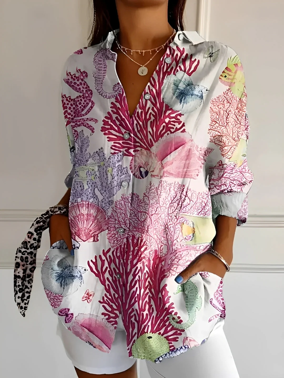 Chantelle - Blouse élégante à boutons pour femmes - Image 3