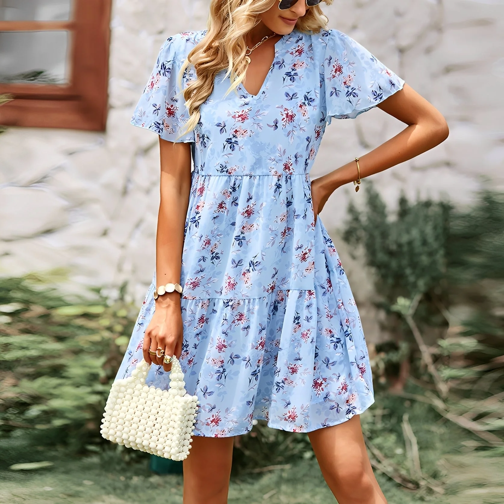 Charlotte - Robe Femme - pour Tenue Florale Ensoleillée - Image 2