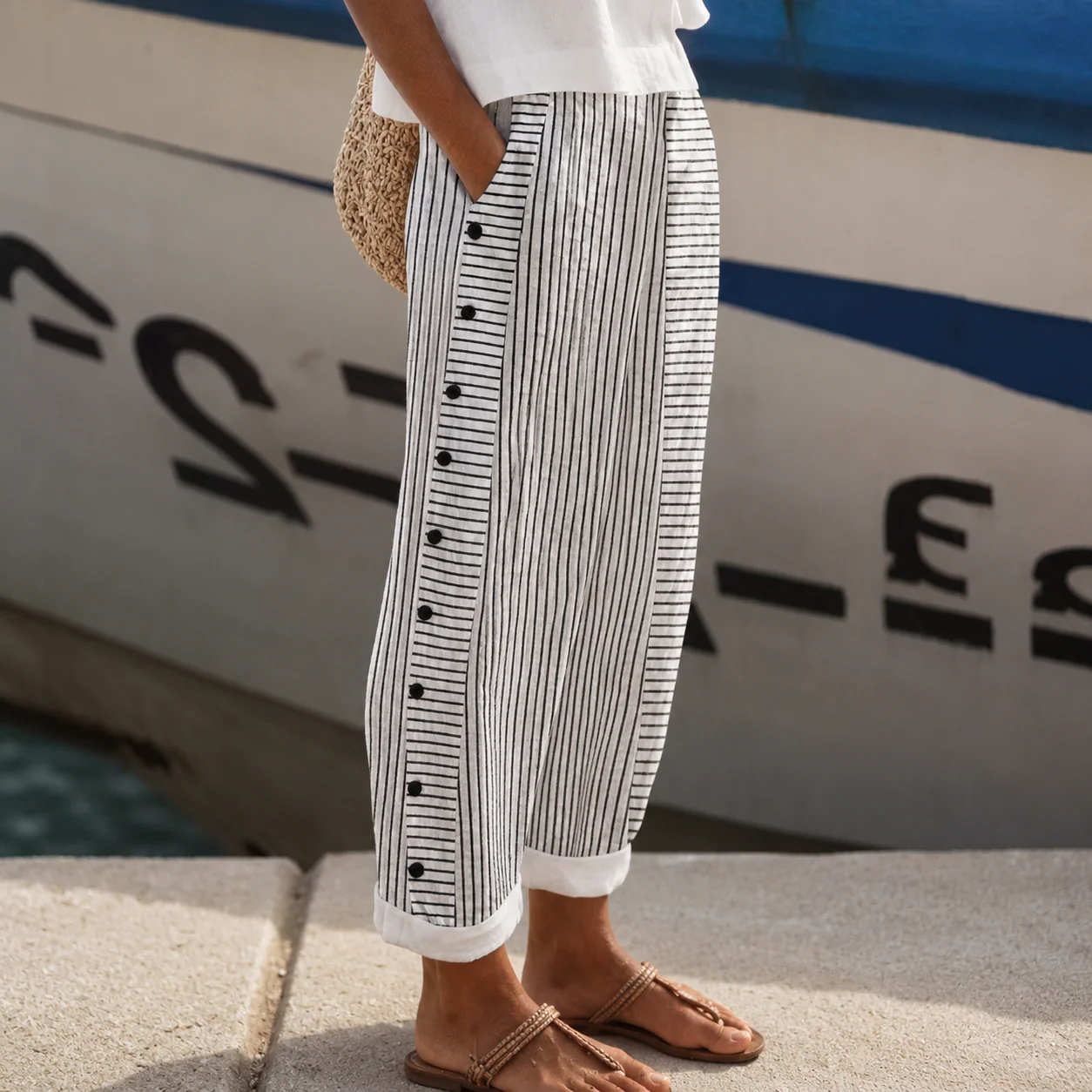 Charlyn - Pantalon rayé décontracté pour femmes - Image 3