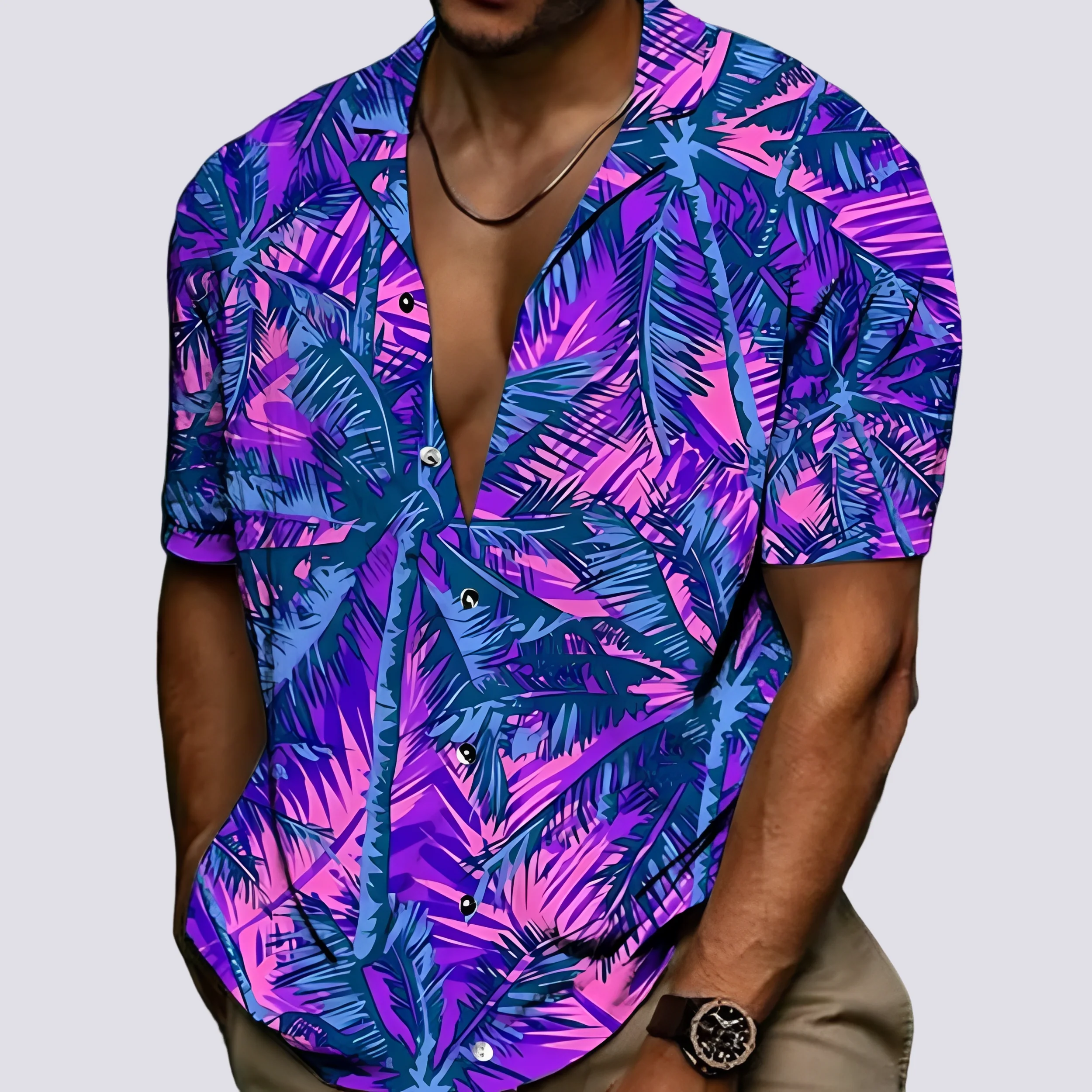 Philip - Chemise élégante avec imprimé hawaïen pour hommes - Image 2