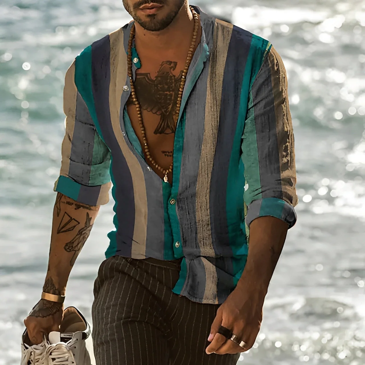 Reuben - Chemise à rayures élégante à manches longues pour hommes - Image 5