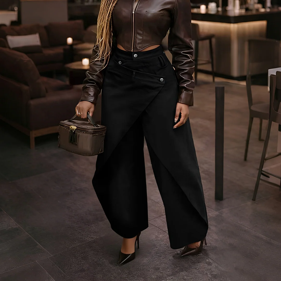 Cheska - Pantalon Élégant à Devant Croisé - Image 5
