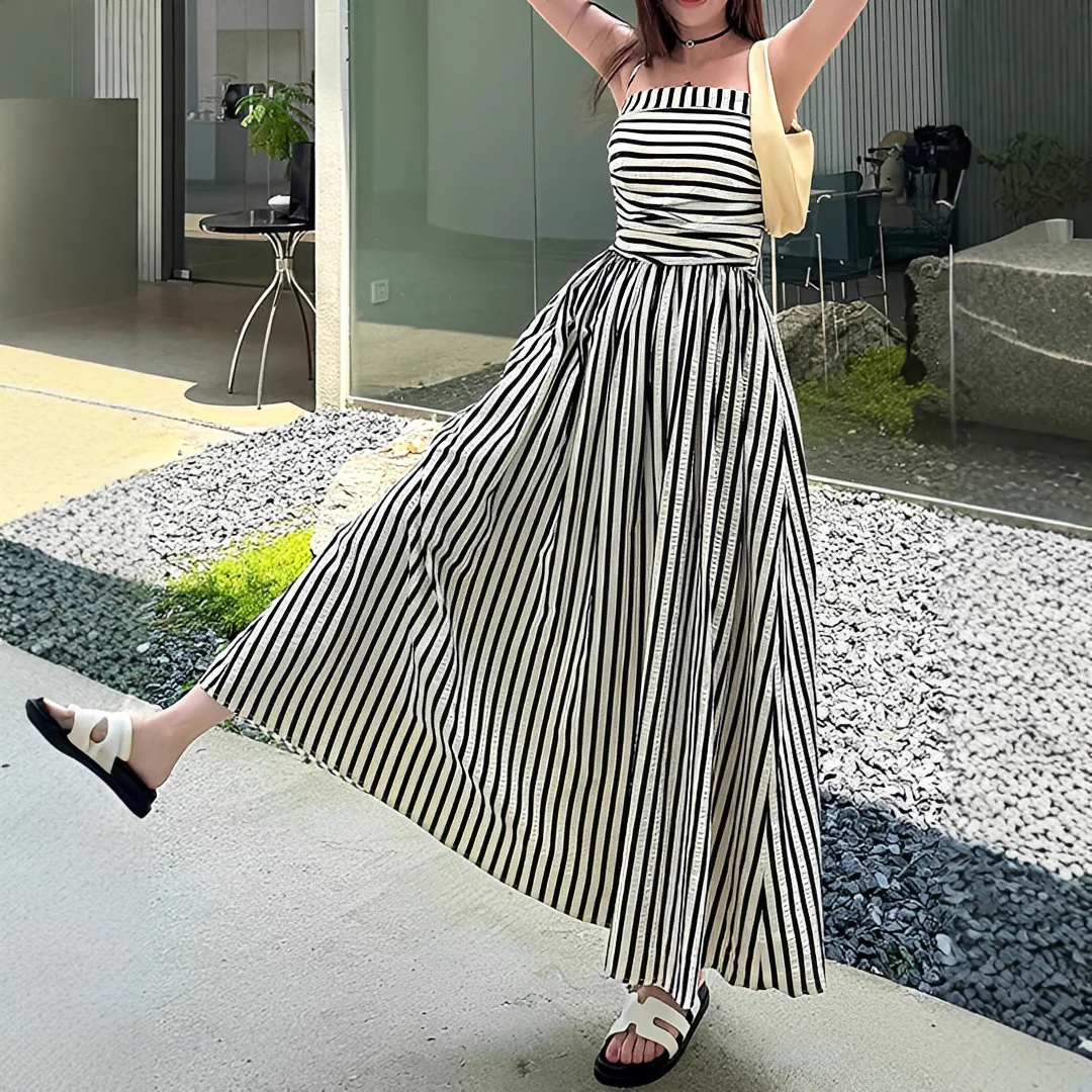 Cindy - Robe Maxi à Rayures Élégante