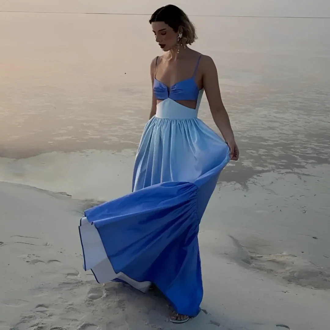 Corina - Robe Maxi Élégante à Bretelles - Image 2