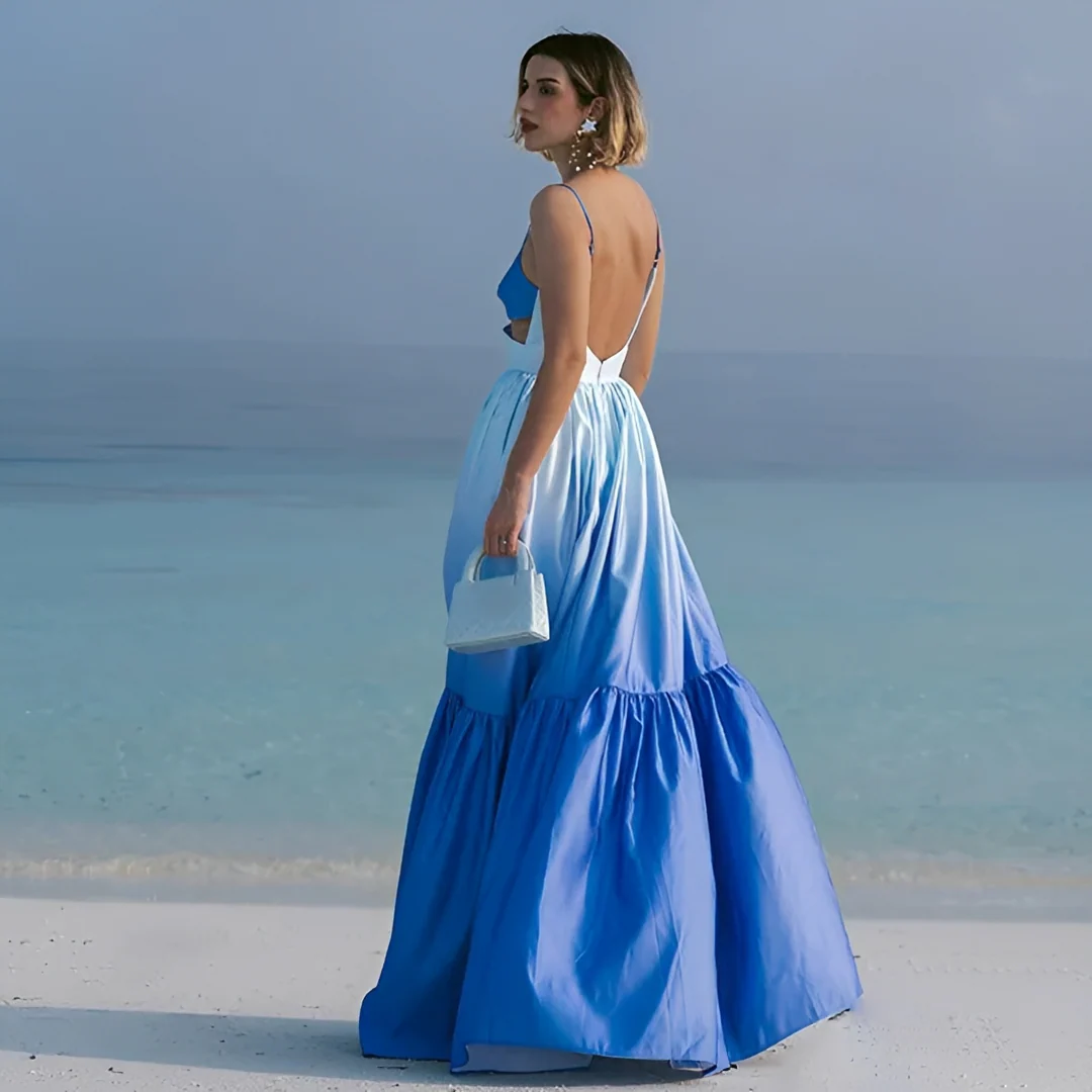 Corina - Robe Maxi Élégante à Bretelles - Image 3