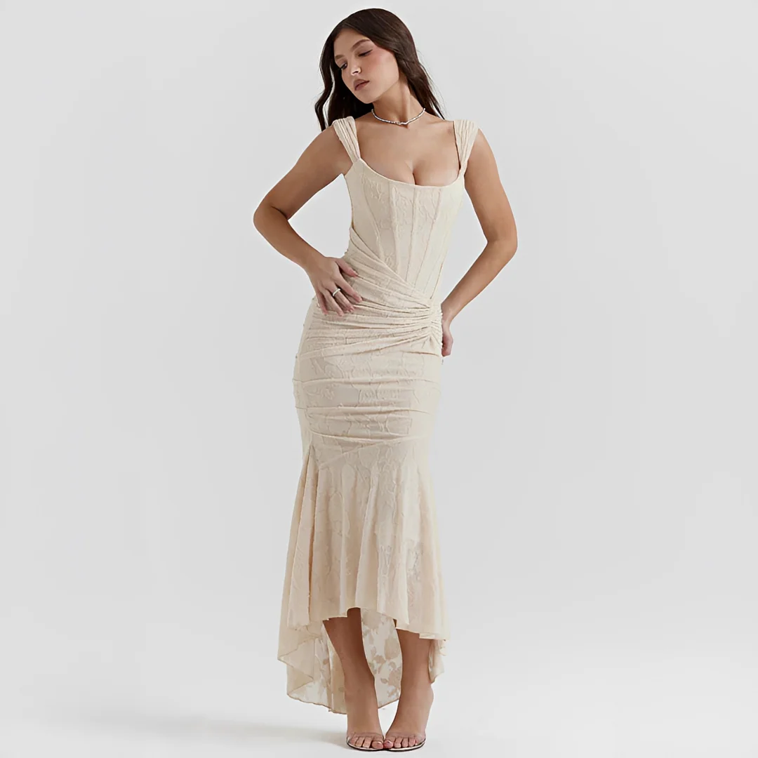 Cynthia - Robe Élégante à Taille Enveloppée Midi - Image 4