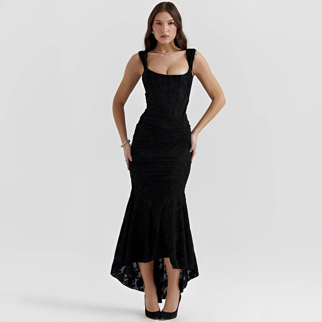 Cynthia - Robe Élégante à Taille Enveloppée Midi - Image 6